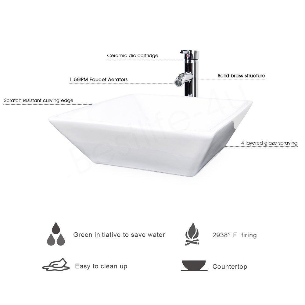 Featured u eway 13 inch white bathroom vanity and sink combo 1 5 gpm water save faucet solid brass pop up drain single small bathroom adjustable built in clapboard bt8w a7