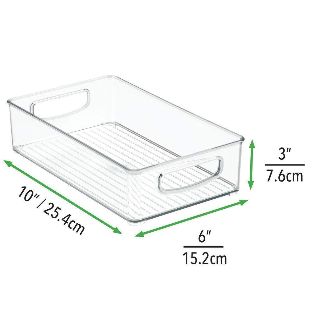 Shop here mdesign stackable plastic storage organizer container bin with handles for bathroom holds vitamins pills supplements essential oils medical supplies first aid supplies 3 high 8 pack clear
