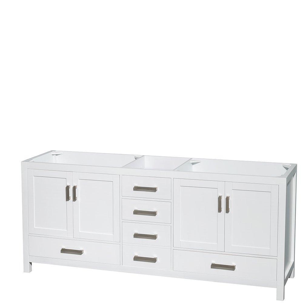 Save wyndham collection sheffield 80 inch double bathroom vanity in white white carrera marble countertop undermount oval sinks and no mirror