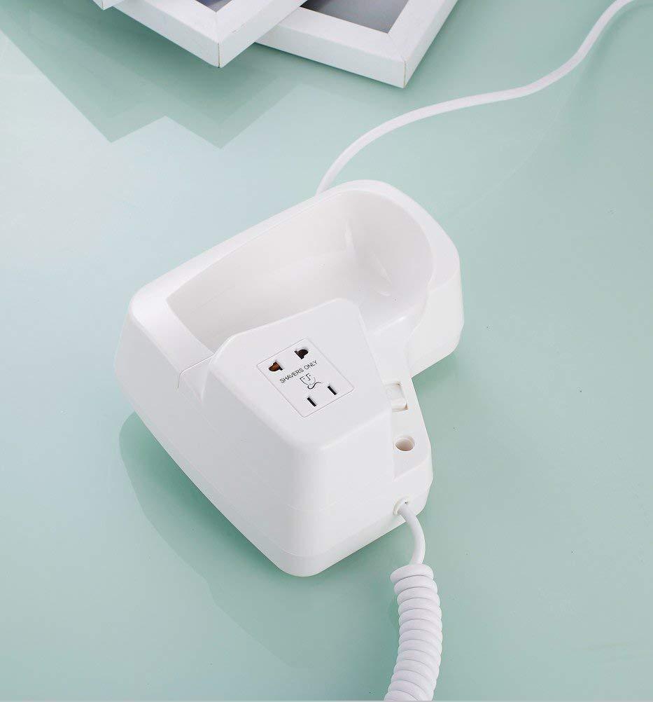 Storage organizer xzst 1200 watt intelligence quiet bathroom wall mounted hair dryer hang up hair dryer with shaver charging wire white color