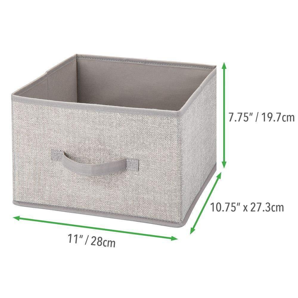 Save on mdesign soft fabric closet storage organizer holder cube bin box open top front handle for closet bedroom bathroom entryway office textured print 2 pack linen tan