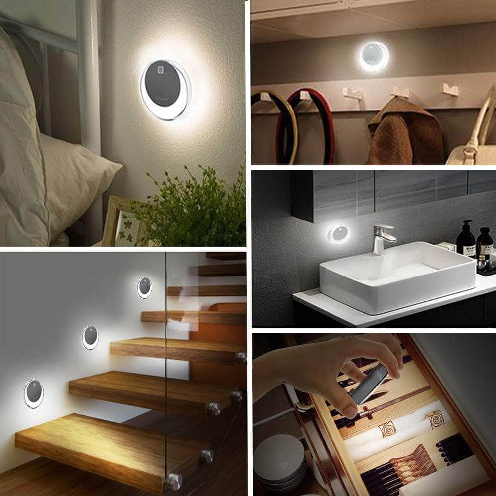 Discover okeanu motion sensor light 14 led cordless rechargeable night light portable closet lights for hallway basement garage bathroom cabinet stair 3 pack white