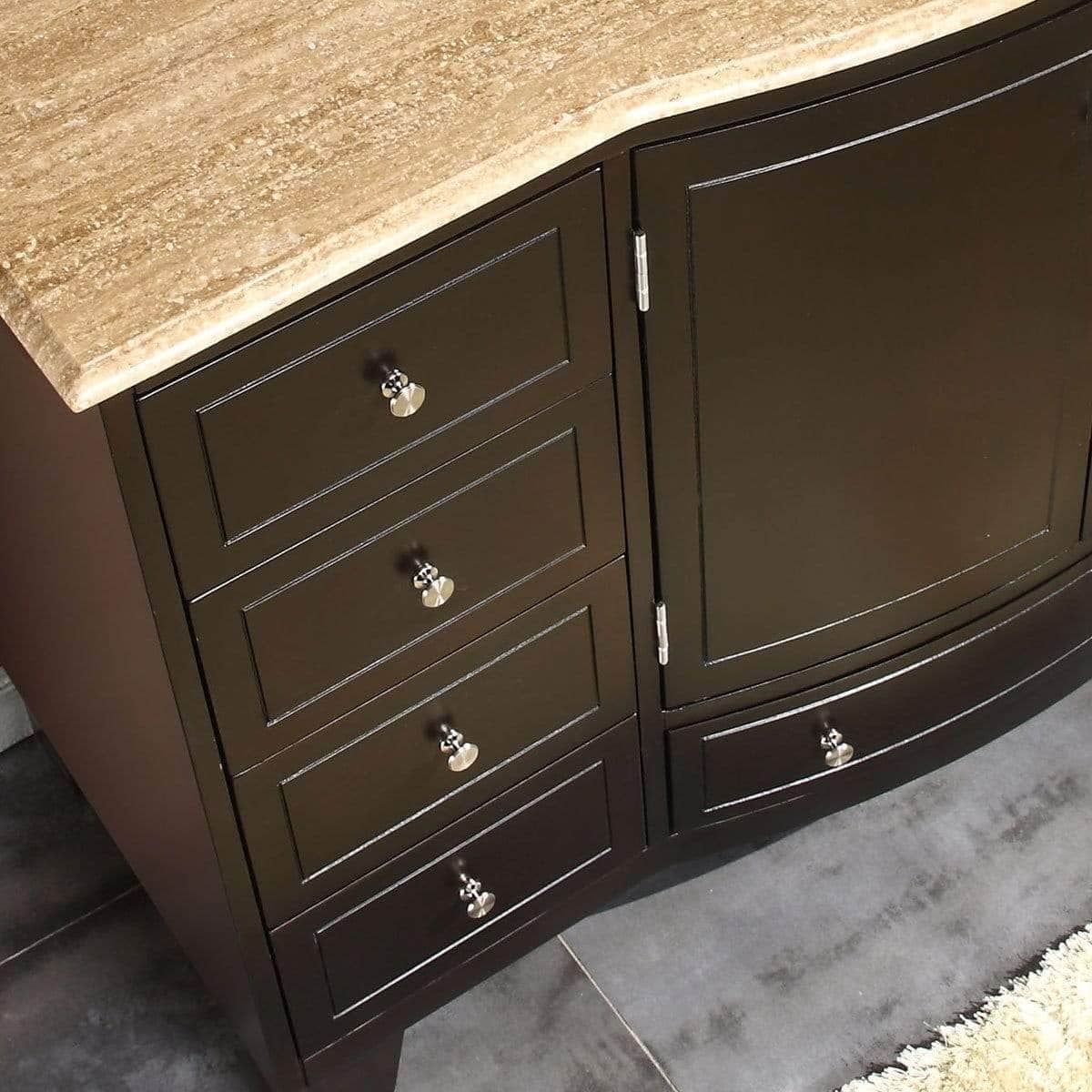 Purchase silkroad exclusive hyp 0703 t uwc 55 travertine top single white sink bathroom vanity with espresso cabinet 55 dark wood