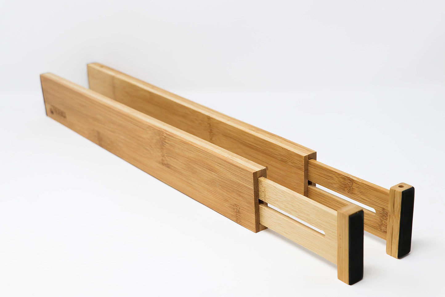 Amazon bamboo adjustable drawer divider organizers spring loaded stackable perfect for kitchen utensils silverware knife drawer dividers desk bathroom and dresser drawer organization 6 pack