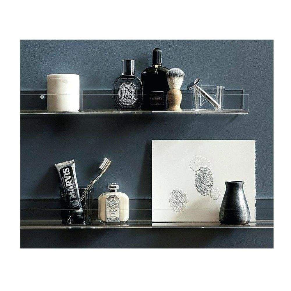 Buy clear heavy duty floating shelves pack 8 15 inches acrylic bathroom shelf shower caddy nail polish cosmetics makeup organizer kids room wall decor small bookshelf display extra strong