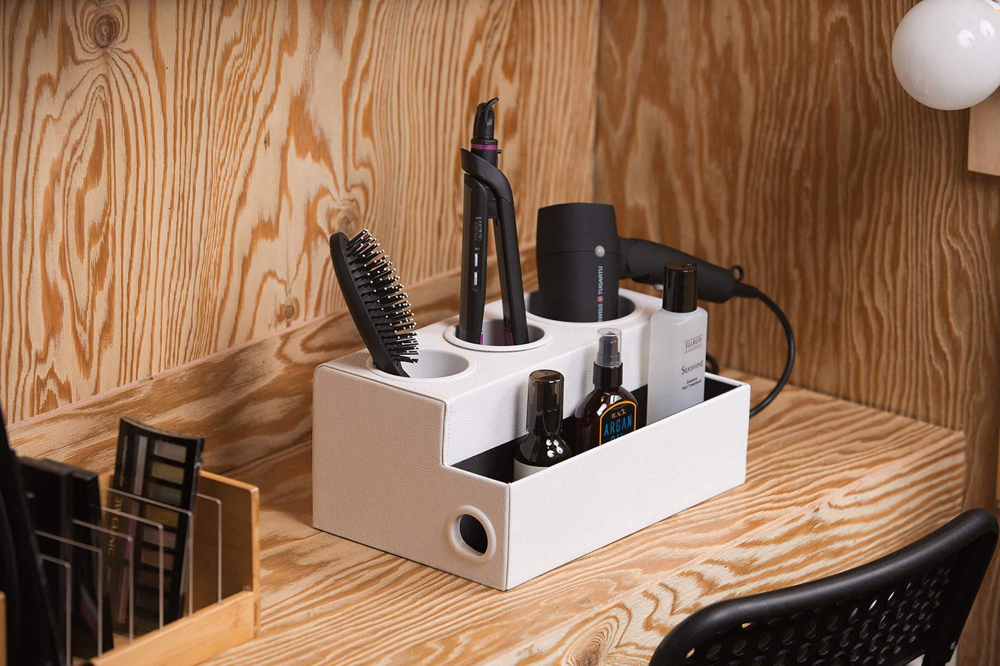 Shop for jackcubedesign hair dryer holder hair styling product care tool organizer bath supplies accessories tray stand storage bathroom vanity countertop with 3 holes white mk154d