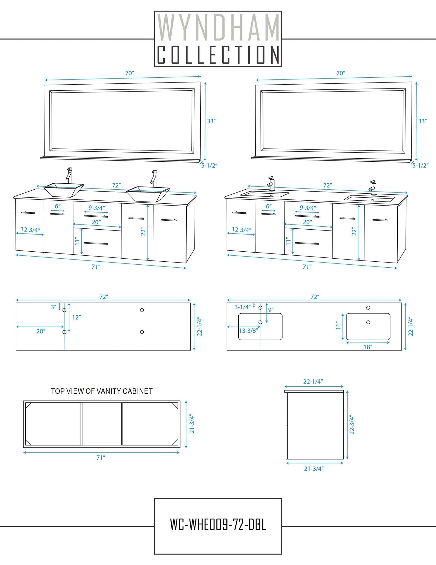 Order now wyndham collection centra 72 inch double bathroom vanity in grey oak with white carrera top with square porcelain undermount sinks