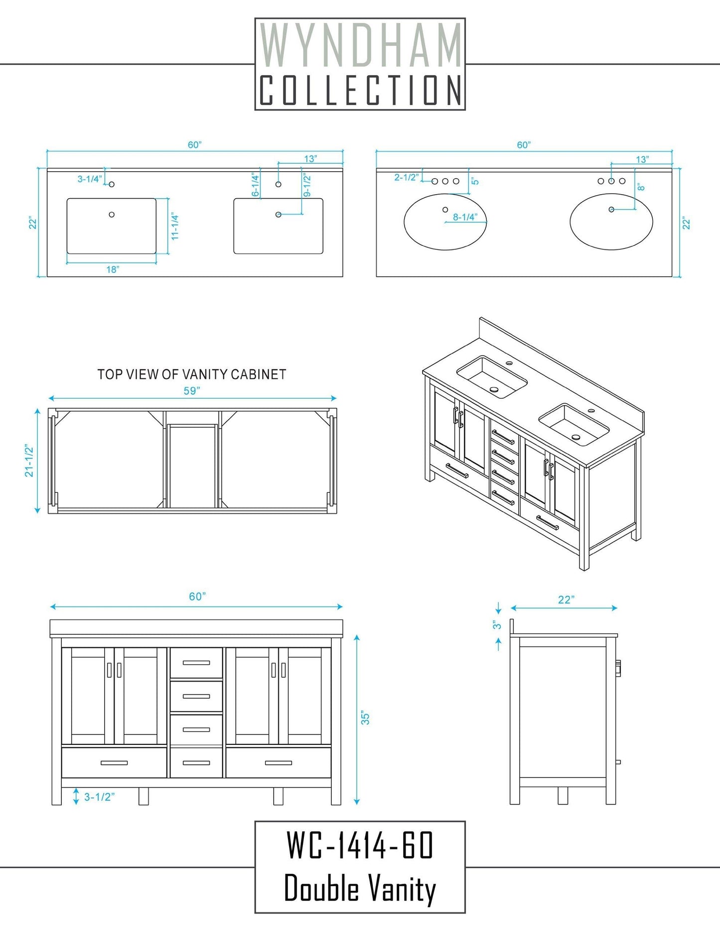 Explore wyndham collection sheffield 60 inch double bathroom vanity in white white carrera marble countertop undermount square sinks and 24 inch mirrors