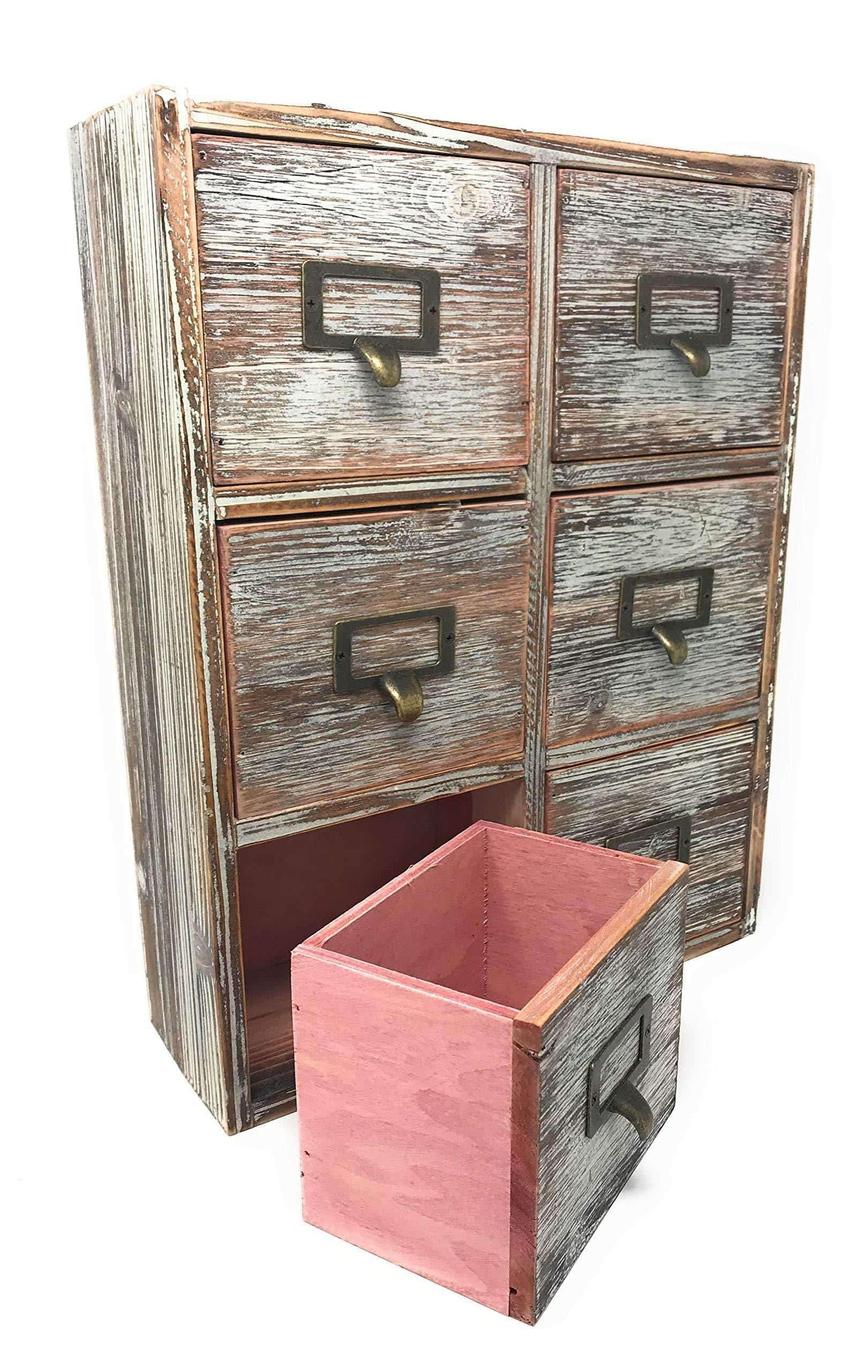 Amazon best farmhouse decor desk organizer storage cabinet bathroom home shelves kitchen living room bedroom furniture apothecary drawers rustic wood distressed finish