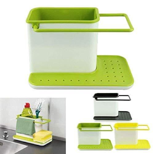 3 IN 1 Kitchen Sink Organizer for Dishwasher Liquid, Brush, Cloth, Soap, Sponge, etc.