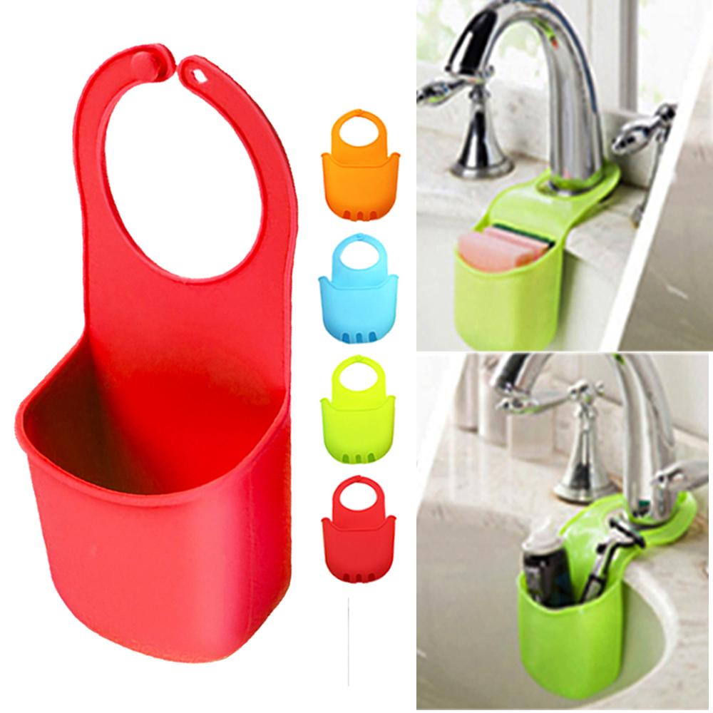 2 Sink Sponge Holder Caddy Soap Basket Cup Storage Drainer Kitchen Organizer Set