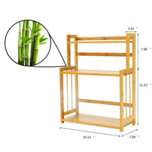 Load image into Gallery viewer, Budget friendly 3 tier spice rack kitchen bathroom countertop storage organizer rack bamboo spice bottle jars rack holder with adjustable shelf 100 natrual bamboo