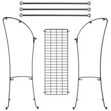 Load image into Gallery viewer, Buy mdesign large freestanding towel rack holder with storage shelf 3 tier metal organizer for bath hand towels washcloths bathroom accessories black brushed steel