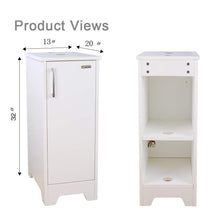 Load image into Gallery viewer, Home u eway 13 inch white bathroom vanity and sink combo 1 5 gpm water save faucet solid brass pop up drain single small bathroom adjustable built in clapboard bt8w a7