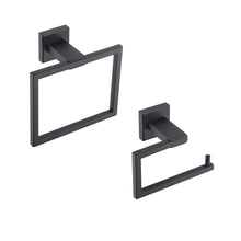 Load image into Gallery viewer, Shop for kes bathroom accessories toilet paper holder towel ring sus304 stainless steel rustproof 2 piece morden wall mount matte black finish la24bk 21
