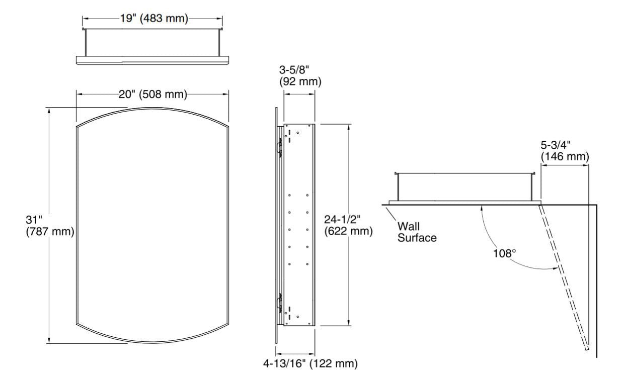 Shop kohler k 3073 na archer frameless 20 inch x 31 inch aluminum bathroom medicine cabinet recess or surface mount