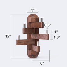 Load image into Gallery viewer, Budget friendly solid wood swivel coat hooks folding swing arm 5 hat hanger rail multi foldable arms towel clothes hanger for bathroom entryway bedroom office kitchen kids garage wall mount accessories walnut wood