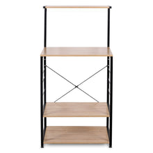 Load image into Gallery viewer, New woltu 4 tiers shelf kitchen storage display rack wooden and metal standing shelving unit for home bathroom use with 4 hooks