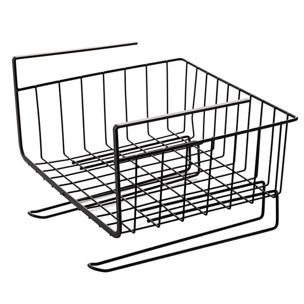 Home aiyoo heavy duty under shelf basket with paper towel holder for pantry cabinet closet wire rack storage basket wardrobe office desk space save bathroom kitchen organizer baskets for extra storage