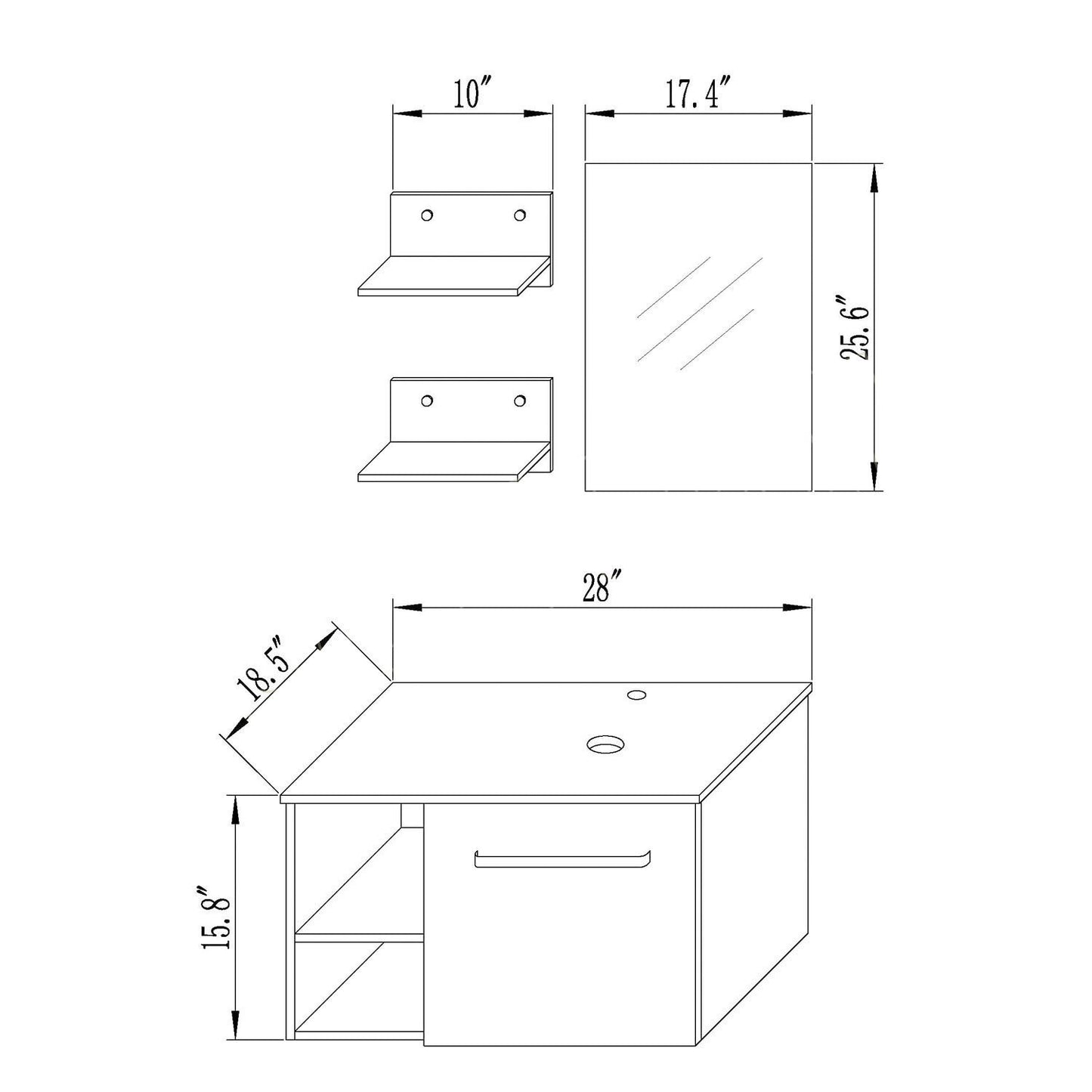 Amazon 28 inches bathroom vanity modern lavatory wall mounted cabinet with mirror blue square glass sink top with single faucet hole