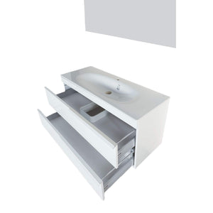 Top rated giallo rosso argento 48 inch bathroom vanity and sink combo with mirror contemporary design wall mount glossy white cabinet set single sink and double drawer