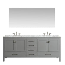 Load image into Gallery viewer, Results eviva evvn412 72gr aberdeen 72 transitional grey bathroom vanity with white carrera countertop double square sinks combination