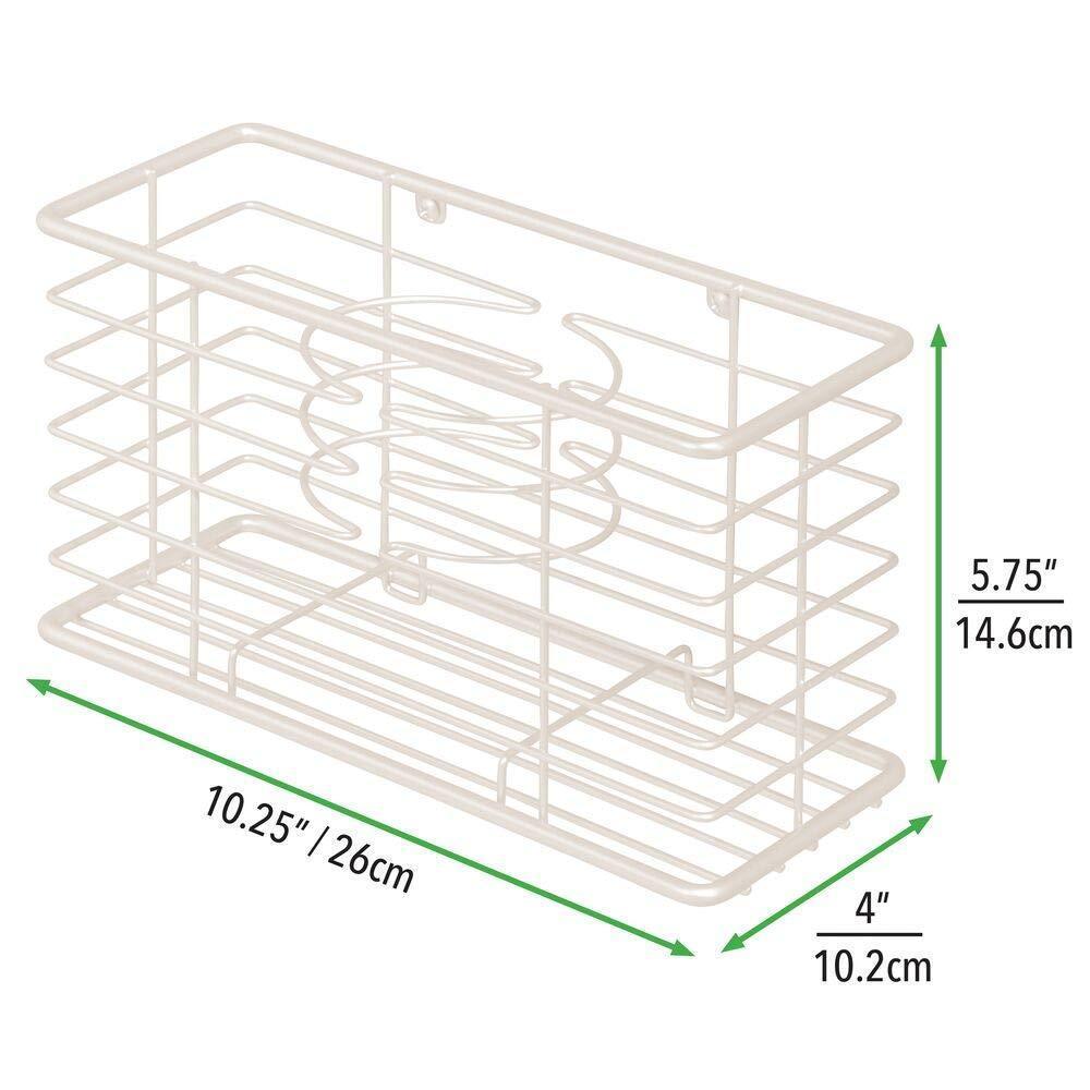 Featured mdesign farmhouse metal wire bathroom wall mount hair care styling tool organizer storage basket for hair dryer flat iron curling wand hair straightener brushes holds hot tools cream beige