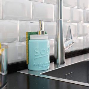 Mason Jar Kitchen Soap Dispenser & Sponge Holder