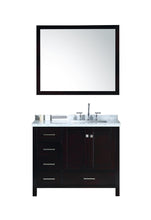Load image into Gallery viewer, Amazon best ariel cambridge a043s r cwr esp 43 inch right offset single sink bathroom vanity set in espresso with carrara marble countertop rectangular sink