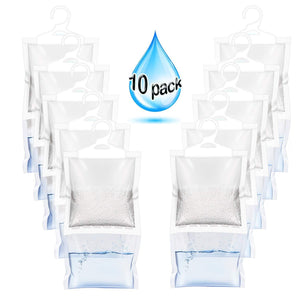 Discover zmfh 10 pack moisture absorber hanging bags no scent max odor eliminator 220g dehumidification bags for closets bathrooms laundry rooms pantries storage