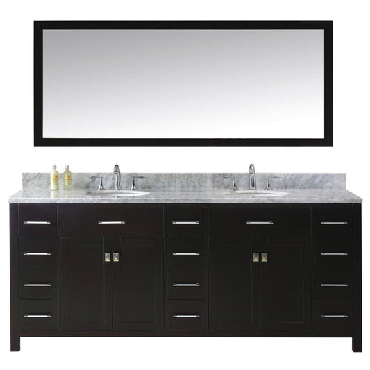 Storage organizer virtu usa caroline parkway 78 inch double sink bathroom vanity set in espresso w round undermount sink italian carrara white marble countertop no faucet 1 mirror md 2178 wmro es