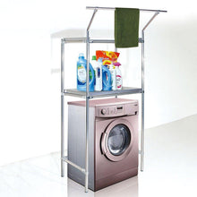 Load image into Gallery viewer, Amazon best wenzhe over toilet bathroom shelf rack washroom shower corner washing machine storage with hanging bar stainless steel 3 sizes storage organizer color 8040170cm