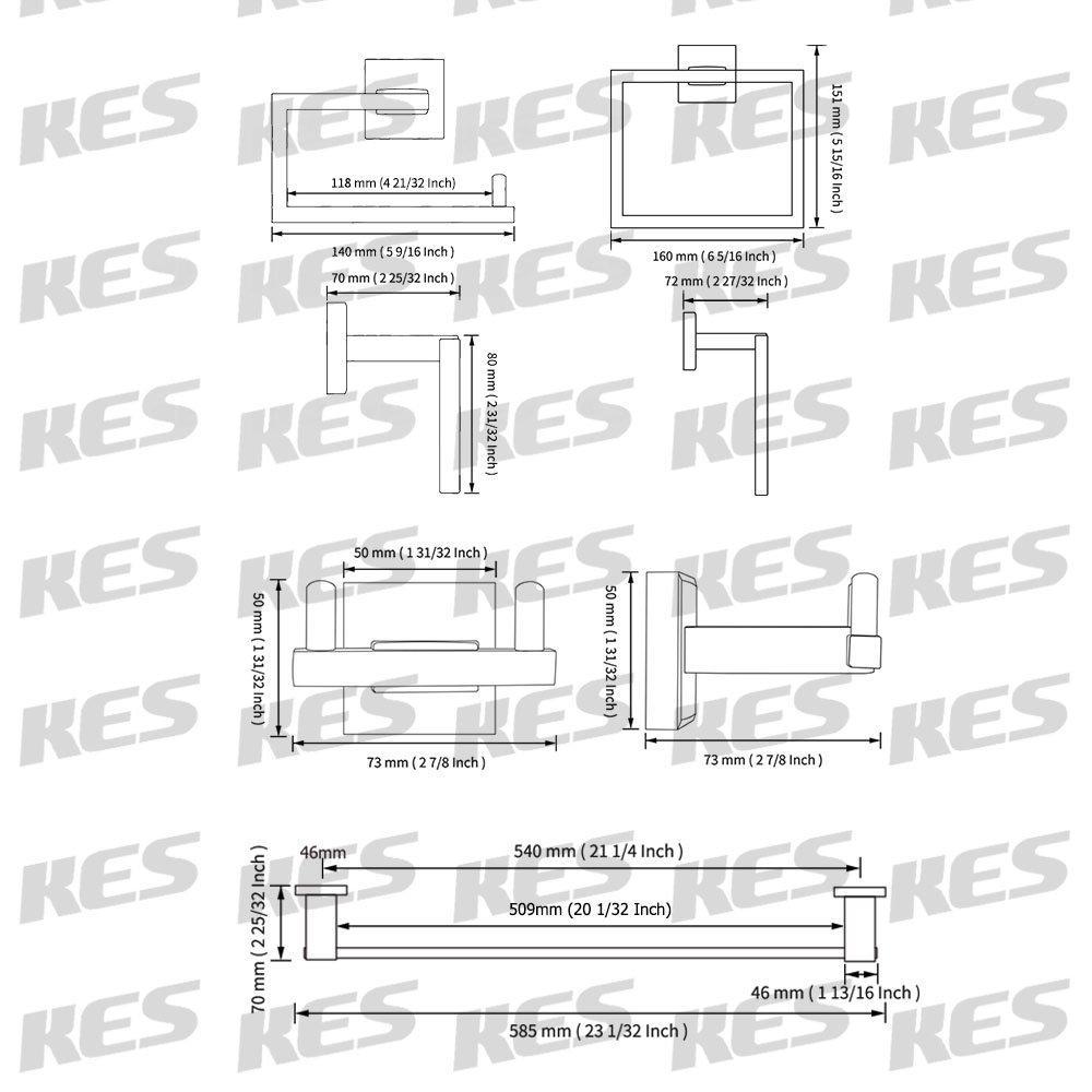 Discover kes sus 304 stainless steel matte black 4 piece bathroom accessory set rustproof towel bar double coat hook toilet paper holder towel ring wall mount no drilling self adhesive glue la24bkdg 42