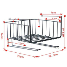 Load image into Gallery viewer, On amazon aiyoo heavy duty under shelf basket with paper towel holder for pantry cabinet closet wire rack storage basket wardrobe office desk space save bathroom kitchen organizer baskets for extra storage