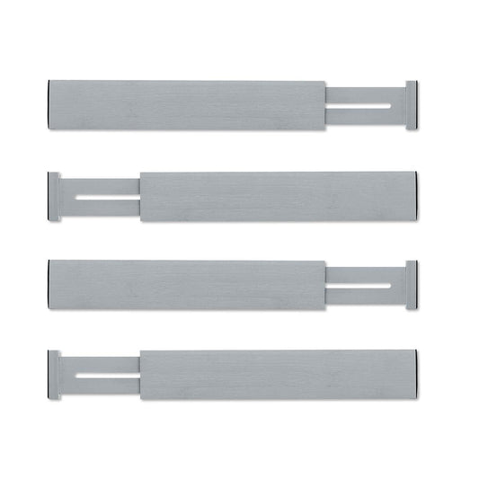Results utoplike 4 pack bamboo kitchen drawer dividers adjustable drawer organizers spring loaded works in kitchen dresser bathroom bedroom baby drawer desk gray