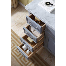 Load image into Gallery viewer, Select nice ariel d043s r gry kensington 43 inch right offset single sink bathroom vanity set in grey with carrara marble countertop