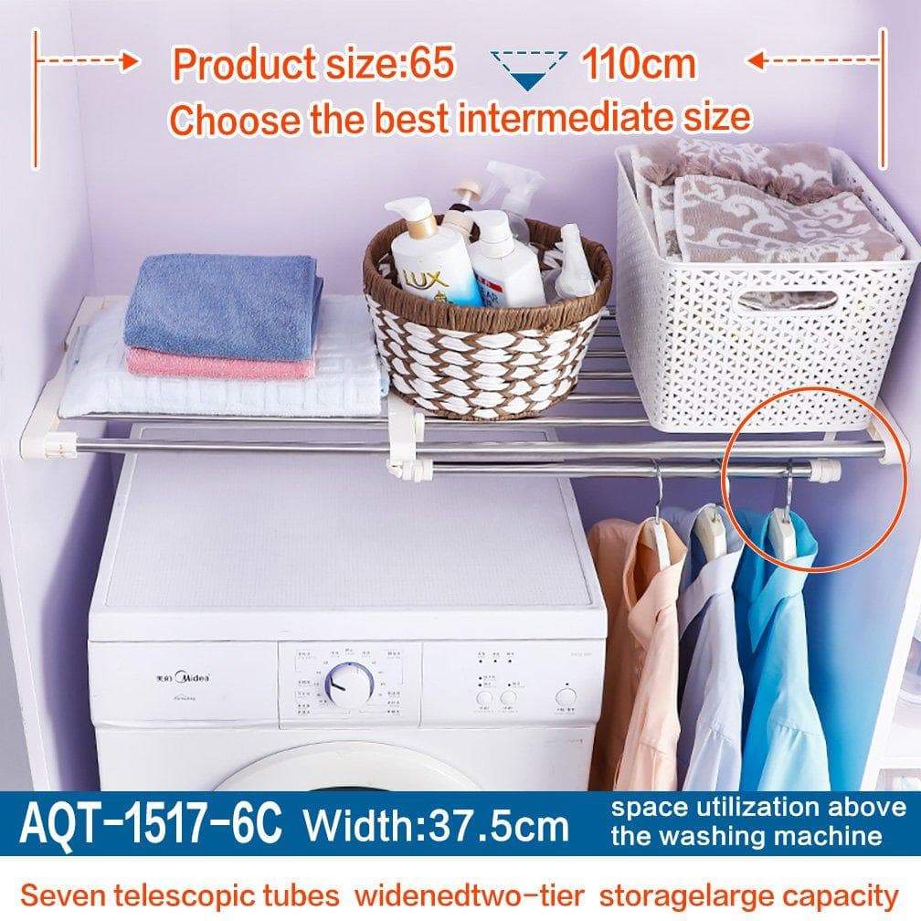 Get hershii closet tension shelf expandable telescopic rod heavy duty clothes hanging rail adjustable diy storage organizer shoe rack for garage bathroom kitchen bedroom