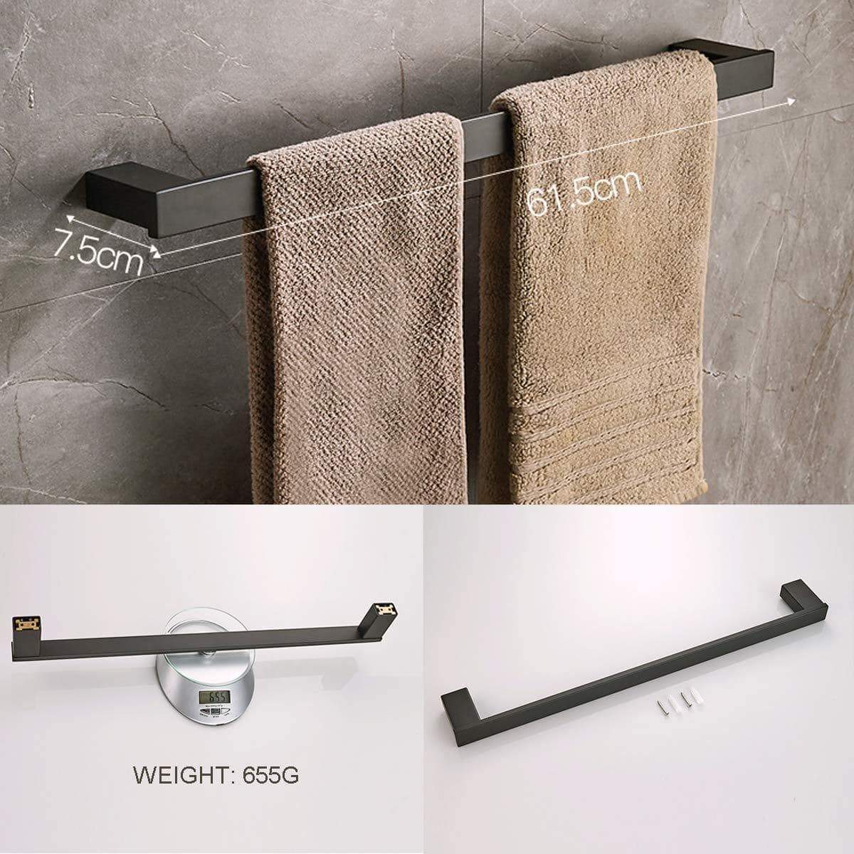 Discover whifea bathroom hardware set 4 piece wall mounted shelves stainless steel towel bars toilet paper holder robe hook bathroom fixture set matte black