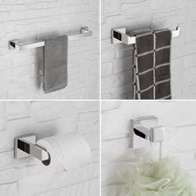 Load image into Gallery viewer, Shop here luckin towel bar set chrome polish modern bathroom accessories set silver hardware bath towel rack set with toilet paper holder 4 pcs