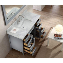 Load image into Gallery viewer, Kitchen ariel kensington d049s gry 49 inch solid wood single sink bathroom vanity set in grey with white carrara marble countertop