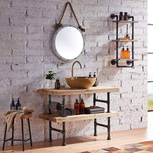 Load image into Gallery viewer, Selection warm van industrial pipe wood wall mount shelves retro clapboard tool shelf bathroom kitchen accessories storage cabinet towel rack