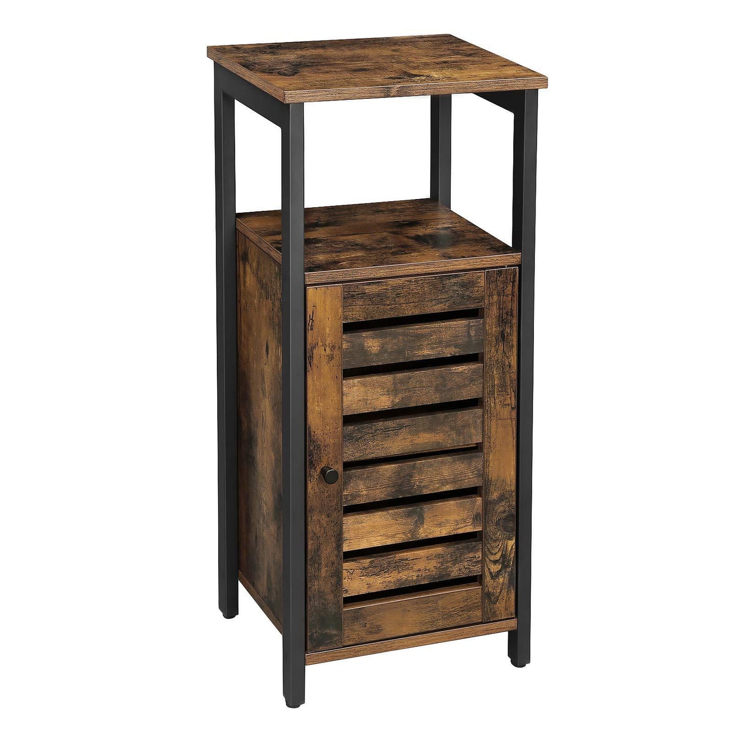 Select nice vasagle industrial bathroom storage cabinet end table storage floor cabinet with shelf multifunctional in living room bedroom hallway rustic brown ulsc34bx