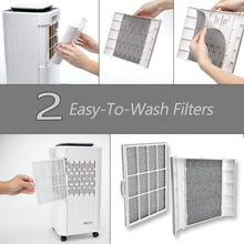 Load image into Gallery viewer, Budget friendly ivation 11 pint small area compressor dehumidifier with continuous drain hose air purifier ionizer for smaller spaces bathroom attic crawlspace and closets for spaces up to 216 sq ft