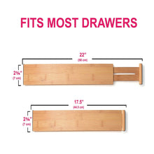 Load image into Gallery viewer, Products rapturous bamboo drawer dividers pack of 5 expandable drawer organizers with anti scratch foam edges adjustable drawer organization separators for kitchen bedroom baby drawer bathroom desk