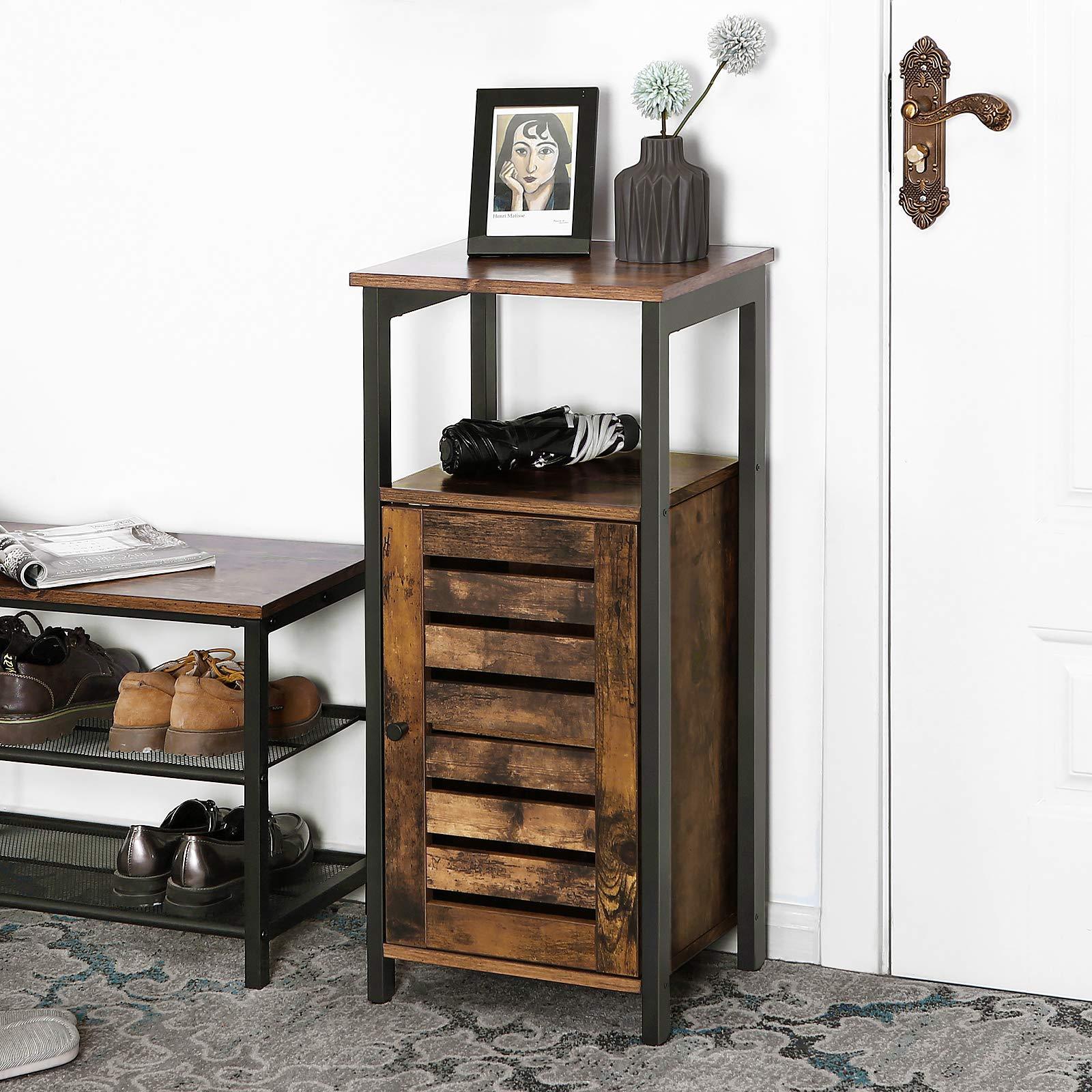 Shop for vasagle industrial bathroom storage cabinet end table storage floor cabinet with shelf multifunctional in living room bedroom hallway rustic brown ulsc34bx