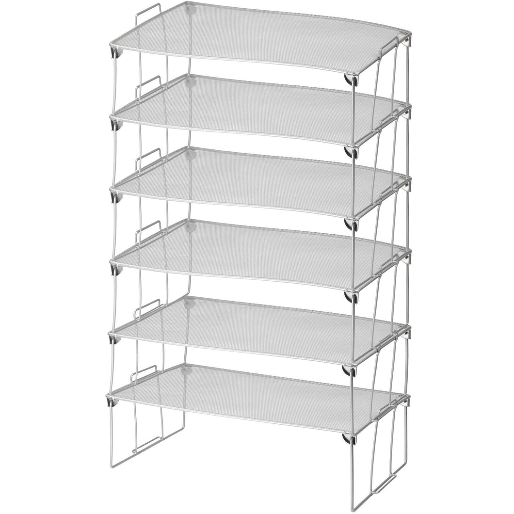 Best ybm home stainless steel stackable mesh shelf silver multipurpose storage rack for kitchen bathroom garage office durable wire pantry organizer foldable space saving design 2257 6 6 large