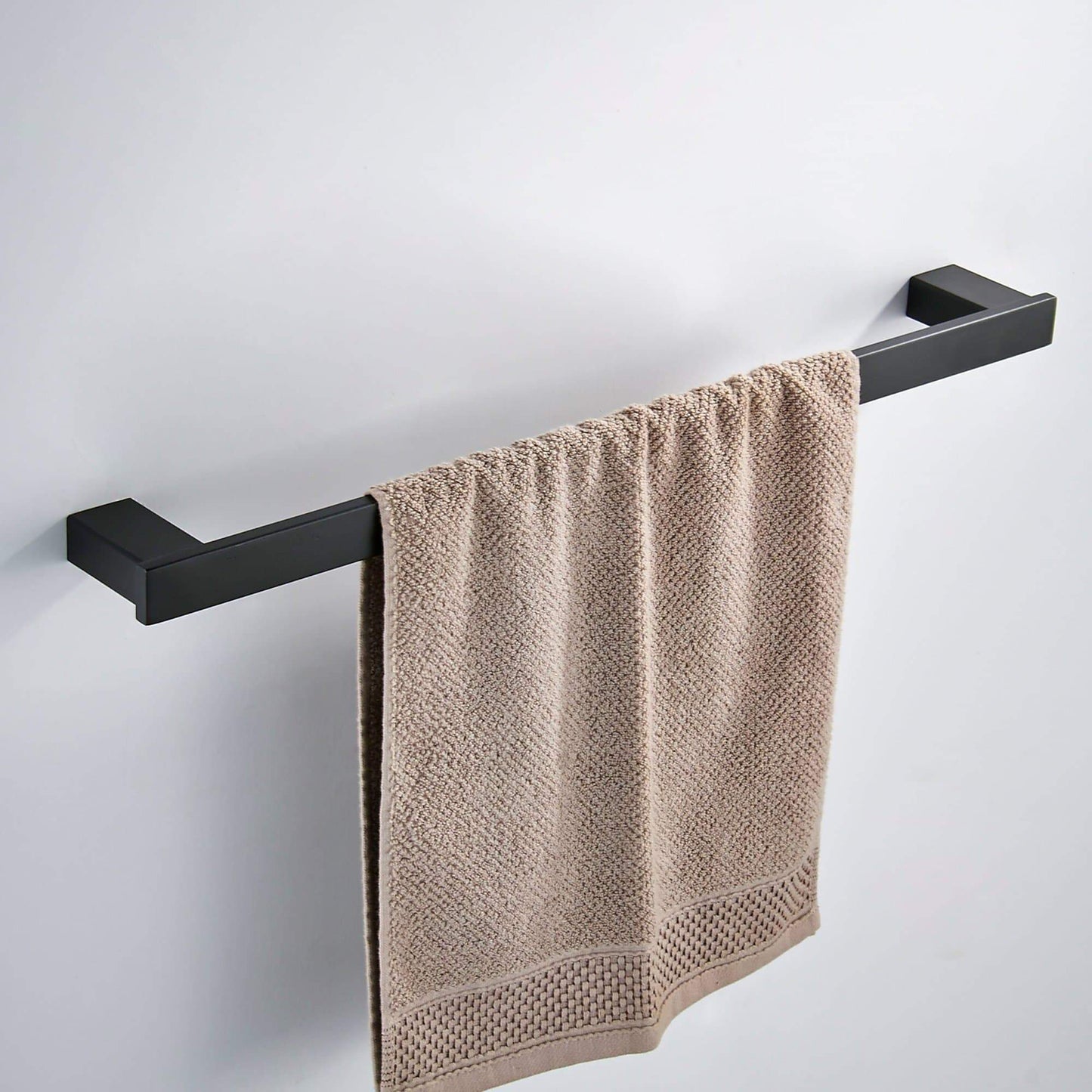 Budget koolift single towel bar rack bathroom towel hanger shower rail hand towel holder heavy duty kitchen space saving shelf hanging rod storage stainless steel matte black wall mount