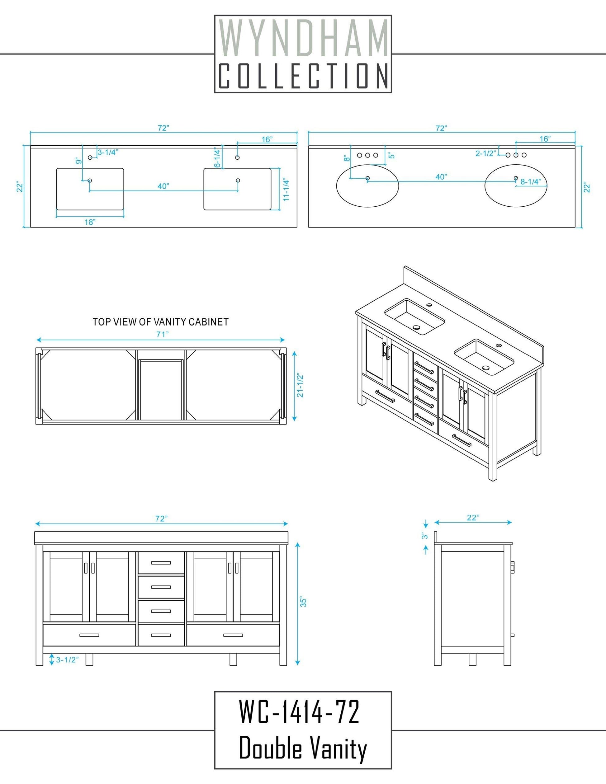 Kitchen wyndham collection sheffield 72 inch double bathroom vanity in espresso ivory marble countertop undermount square sinks and 70 inch mirror