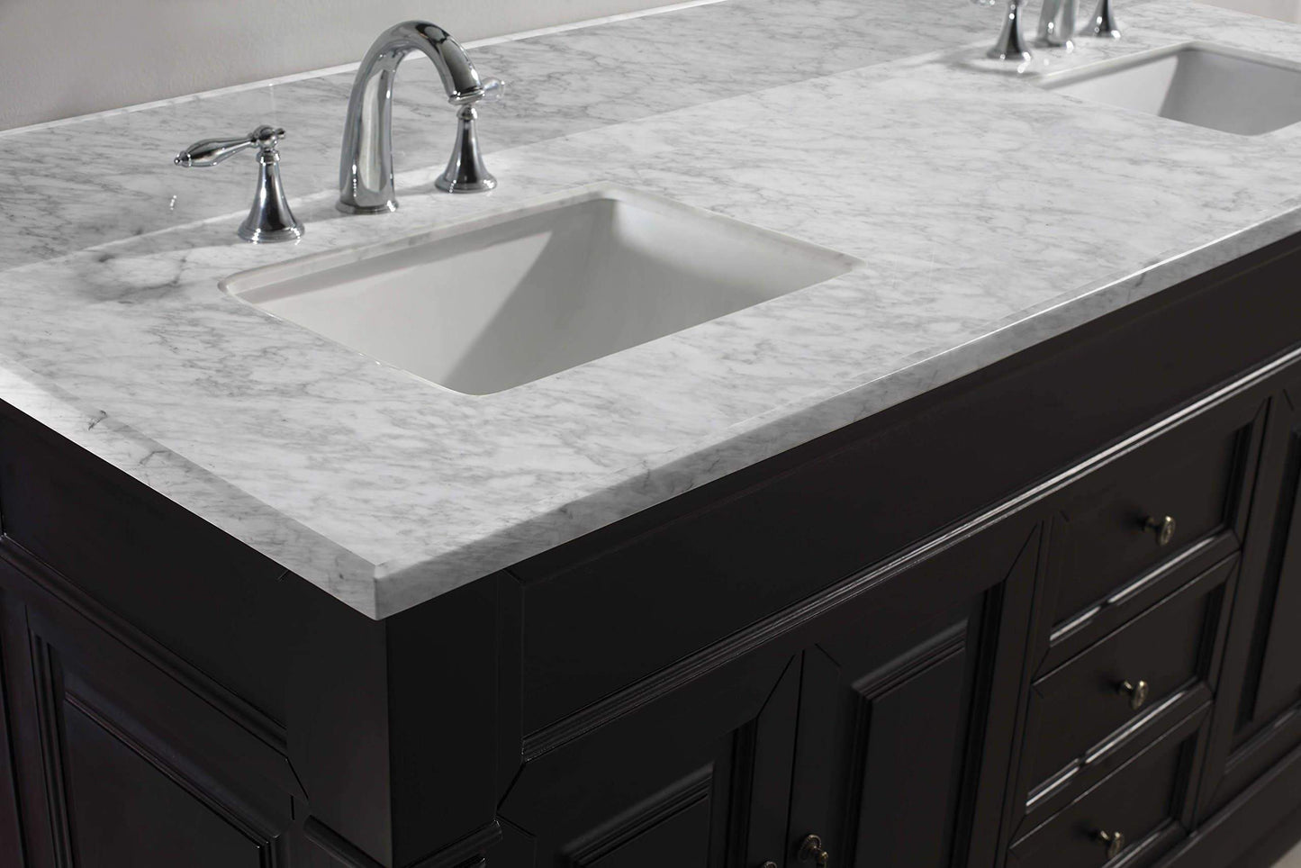 Heavy duty virtu usa gd 4072 wmsq dw huntshire 72 double bathroom vanity with marble top and square sink with mirrors 72 inches dark walnut