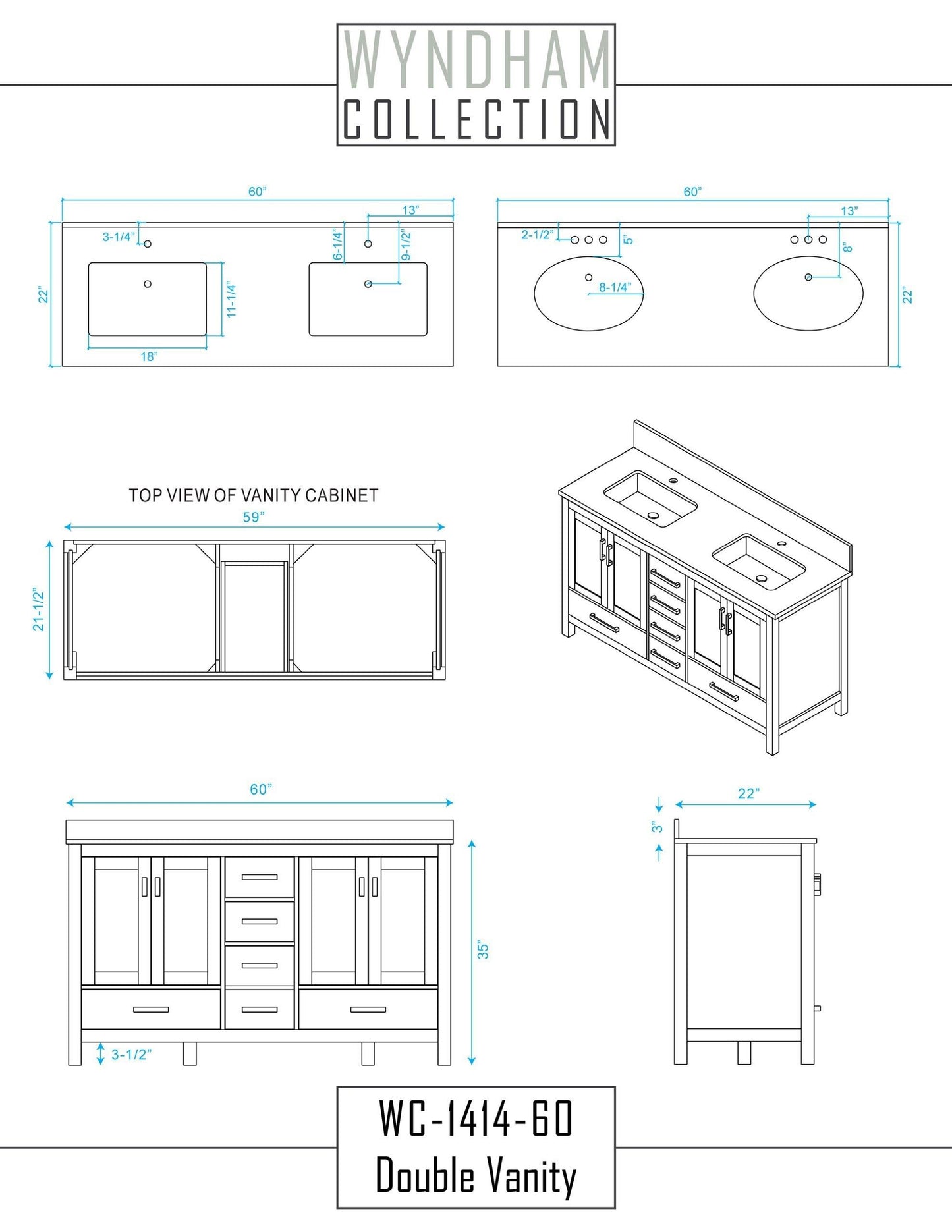 Home wyndham collection sheffield 60 inch double bathroom vanity in espresso white carrera marble countertop undermount square sinks and medicine cabinets